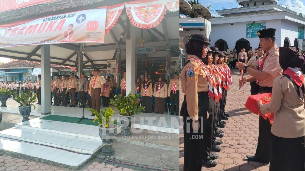 Upacara Hari Pramuka Ke- 64 Kwarran Kalidawir, Camat Rusdiyanto Kukuhkan Pramuka Garuda MTsN 2 Tulungagung 2 1000440826