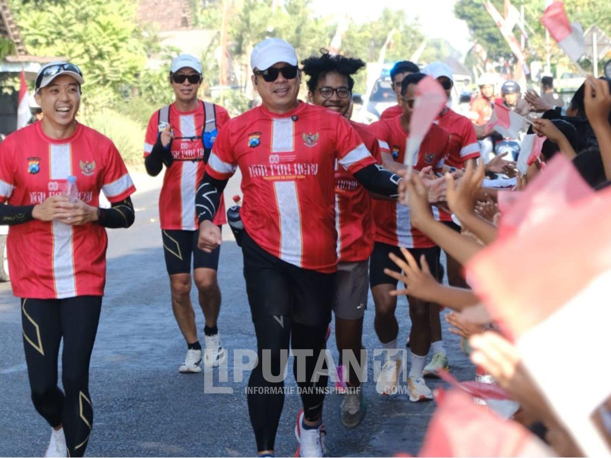 Run For Hero Polres Tulungagung Tempuh 34,4 Km Finish Di Makam Bung Karno