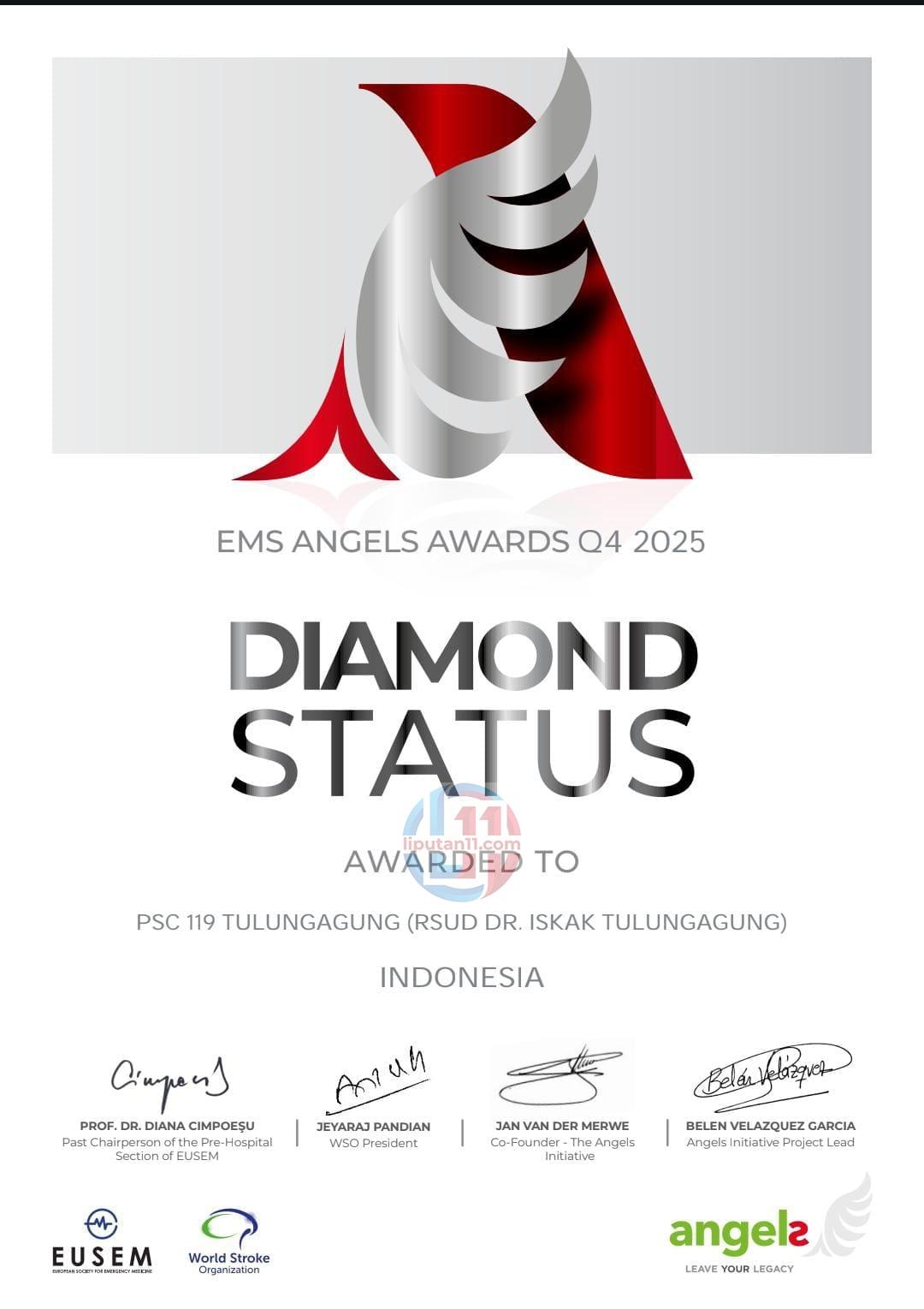 Prestasi di Level Internasional, PSC 119 RSUD dr. Iskak Raih Predikat ‘Diamond’ Angels Award 1 IMG 20260224 WA0032